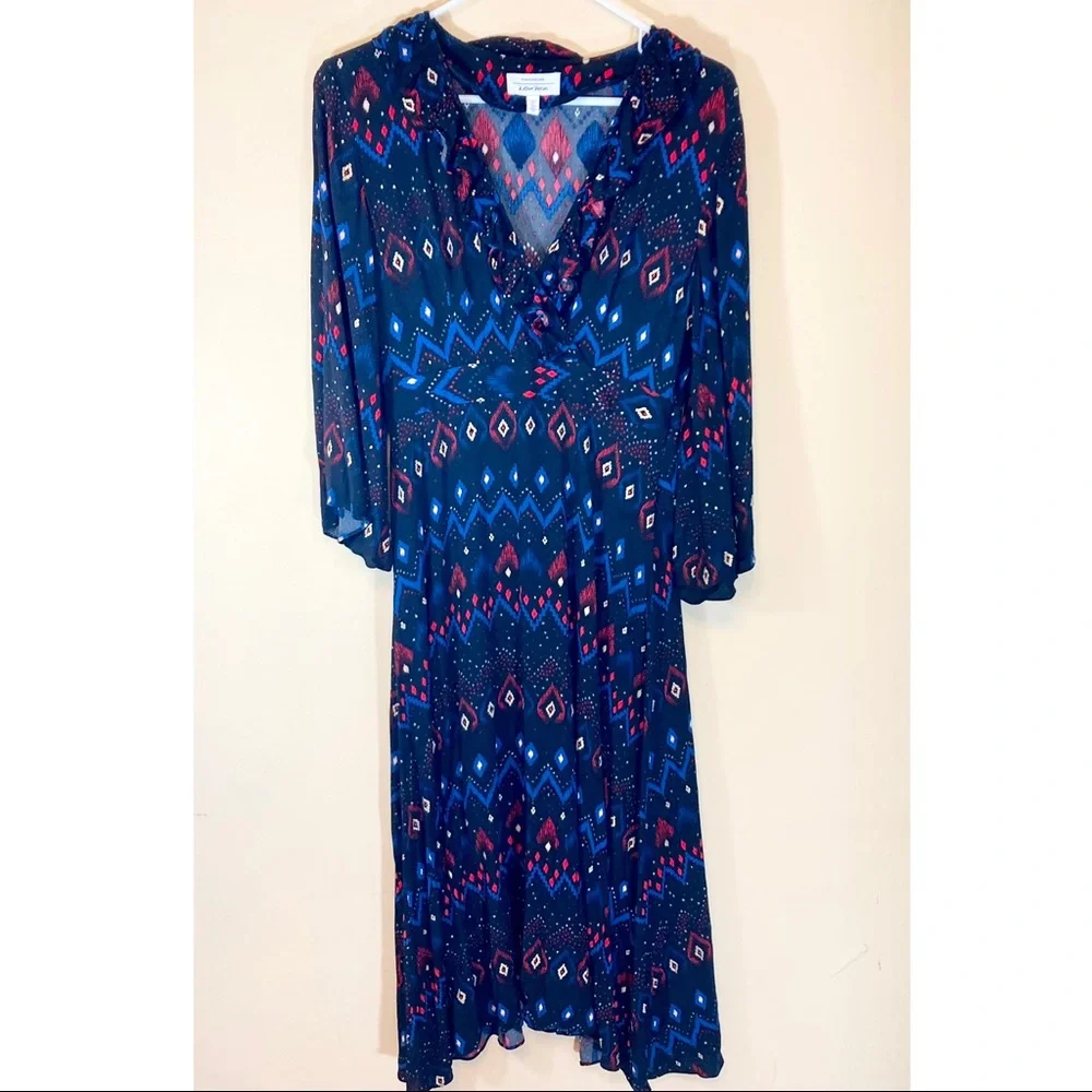 & Other Stories Paris Atelier Plunging Printed Midi Dress - Picture 8 of 14